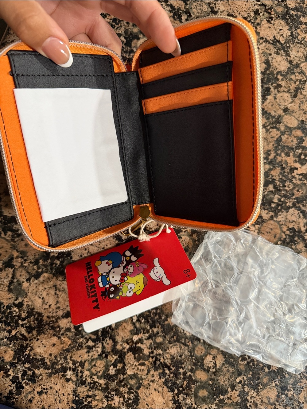 Loungefly Black Mini Wallet with Orange Patch & Multicolor Halloween Characters - Picture 2 of 3